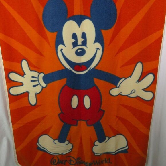 Disney Parks Mickey Mouse Fleece Throw Blanket Plush 40 x 60 Crib Retro WDW - Picture 3 of 8